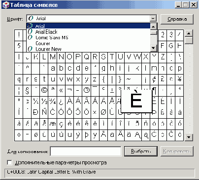  (Character Map)